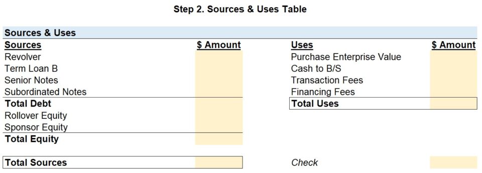Standard LBO Modeling Test | 90-Minute Tutorial