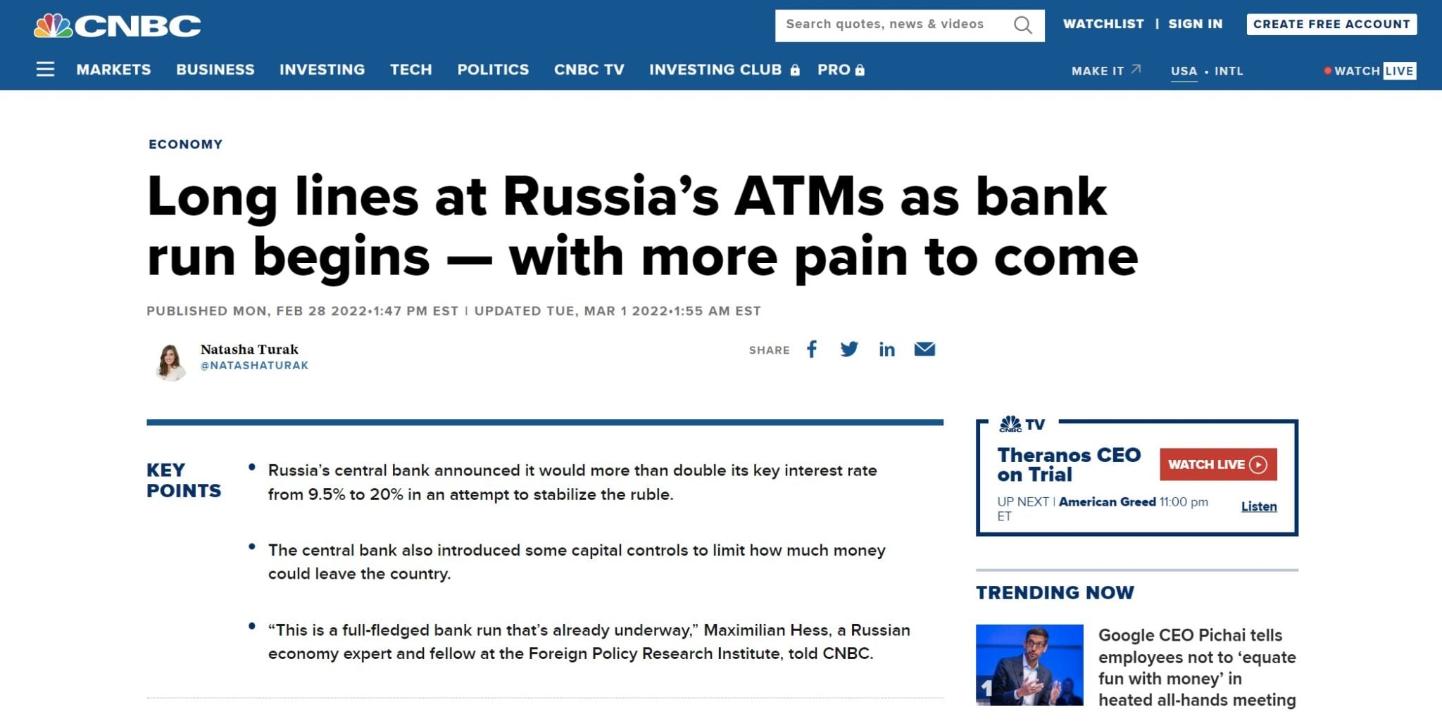 Why Russian Bank Runs Reveal a Deep Fear of State Seizure