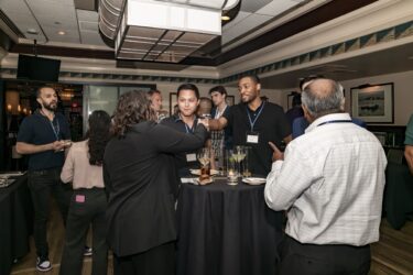 Participants of the Columbia AI Program at a networking event